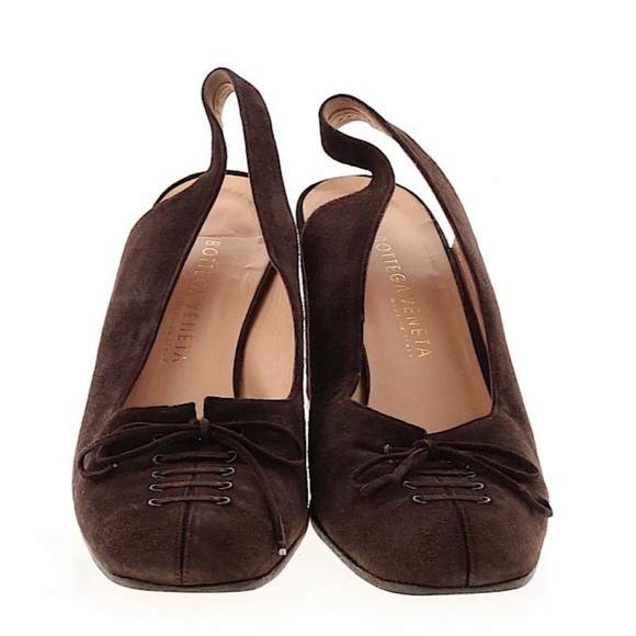 Bottega Veneta Shoes - Bottega Veneta ♛ Lace Up Suede Slingback Pump Sandal Heels ♛ Chocolate